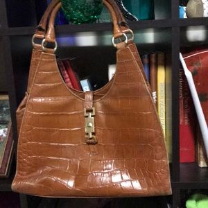 Bettina genuine Carmel color with faux gator look